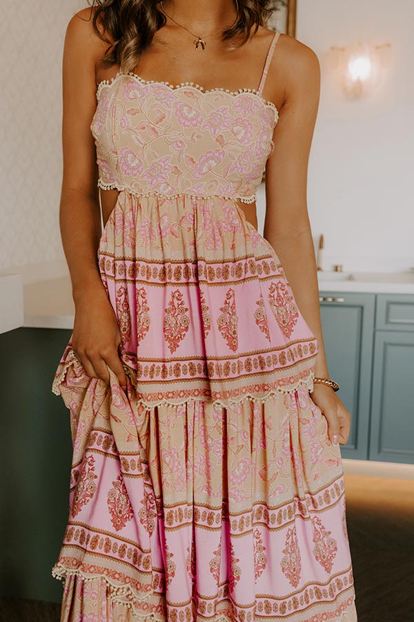 Feeling Boho Tiered Maxi Dress in Primrose Yellow