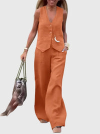 Mabel | Elegant Two-Piece Set Orange