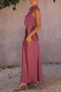 Abigail - Satin Top and Skirt Set