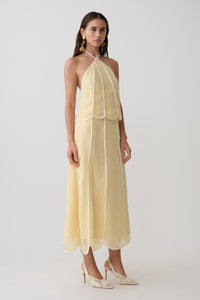 Georgia Panelled Midi Skirt - Butter