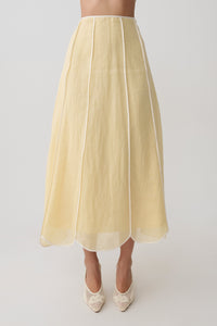 Georgia Panelled Midi Skirt - Butter