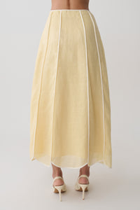 Georgia Panelled Midi Skirt - Butter