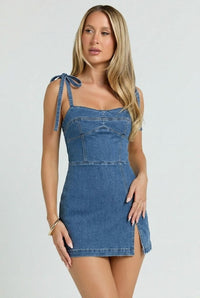 Daytrip Denim Mini Dress Denim Blue