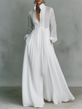Elisse - Maxi Minimalist Cotton & Linen Dress