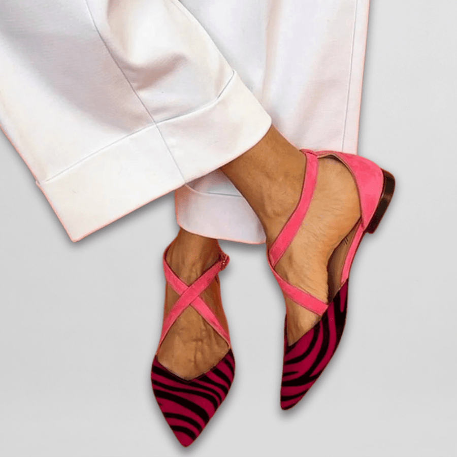 Elisa | Strappy Ballet Flats Red