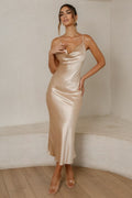 Sophia Cowl Midi Dress Champagne