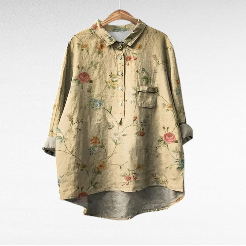 Naomi - Elegant Linen Summer Blouse