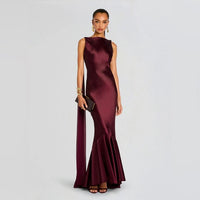 Retrofete Dress Retrofete Julia Port Burgundy Red Draped Train