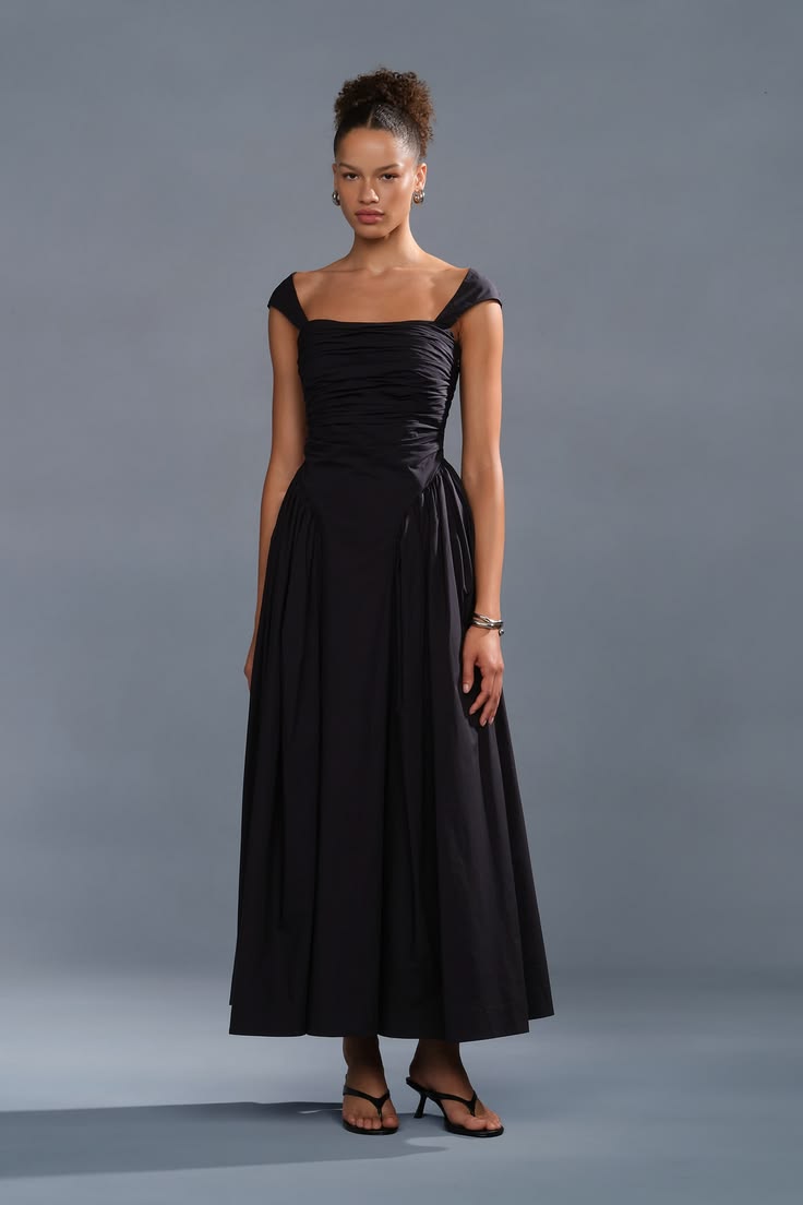 Galilea Ruched Dress Black