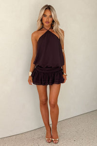 Latina Open Back Mini Dress Plum