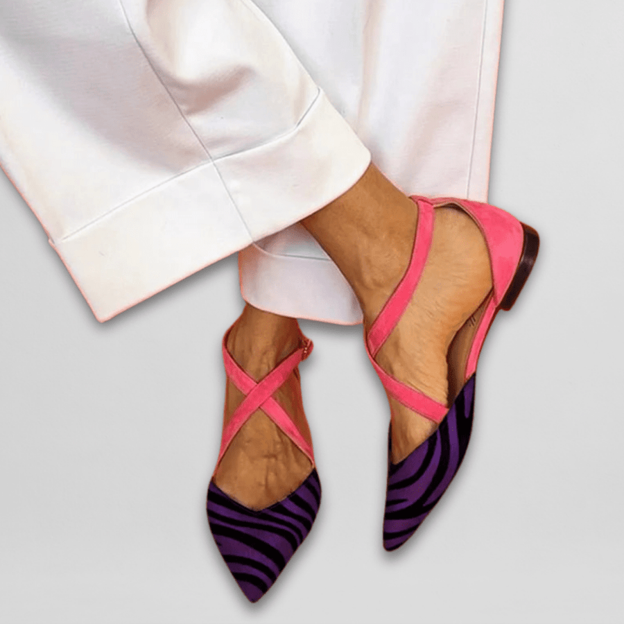 Elisa | Strappy Ballet Flats Purple