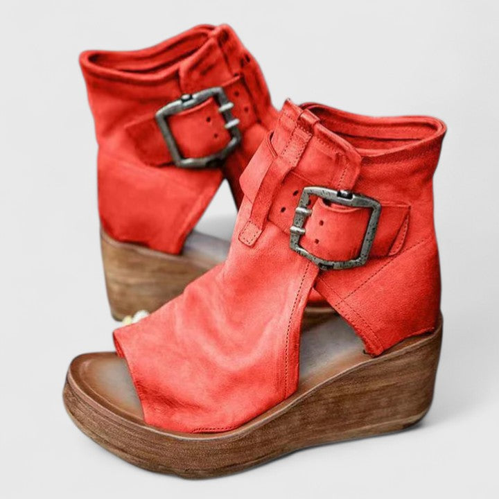 Jess | Orthopedic Wedge Sandals Red