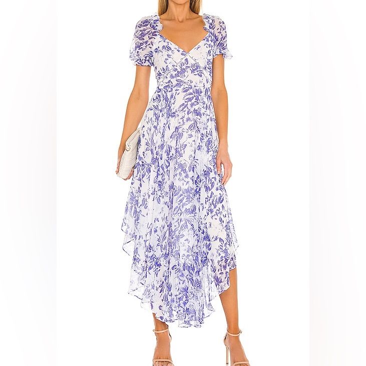 Sau Lee Dress Sau Lee Georgia Dress In Blue And White Size 4. Color: