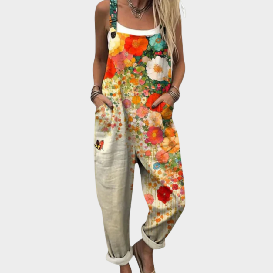 Lily - Comfortable Printed Dungarees