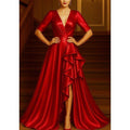 Red Black A Line Evening Gown Elegant Formal Dress Formal Wedding