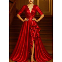 Red Black A Line Evening Gown Elegant Formal Dress Formal Wedding