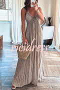 Deep Sea Printed Halter Back Tie-up Light Weight Maxi Dress