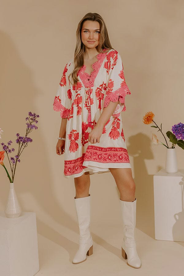 Petal Coast Floral Mini Dress In Pink