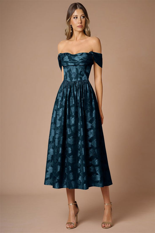 Dana Navy Midi Dress