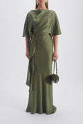 Cascading Drape Dress Moss