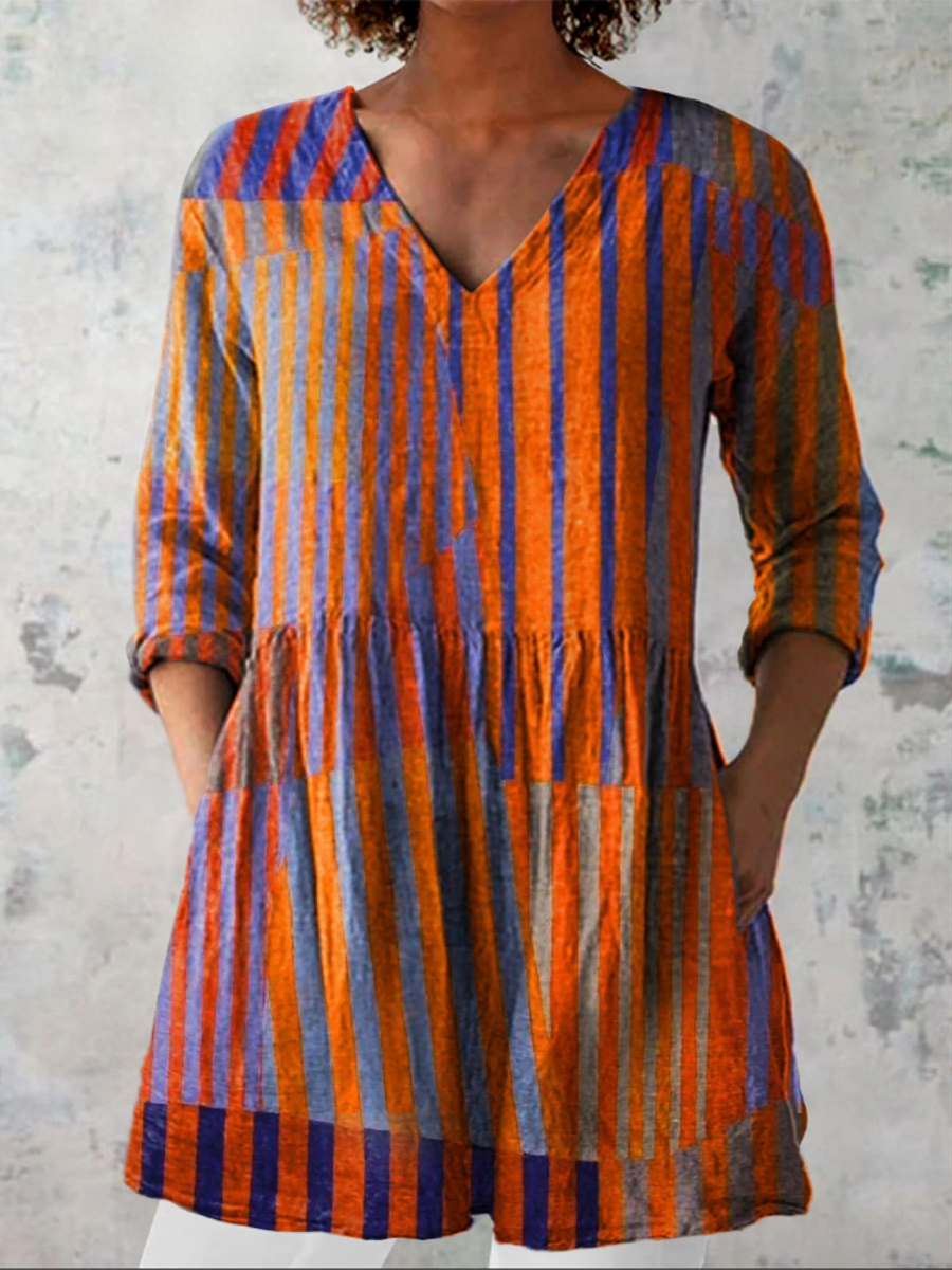 Zephirine - Long Blouse with V-Neck