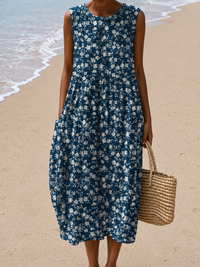 Frankie - Sleeveless Relaxed Fit Midi Dress