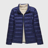 Dark blue stand-up collar