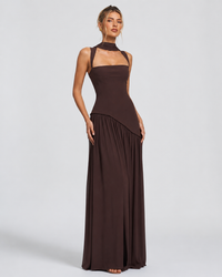 Kirsty – Corset Maxi Dress with Scarf