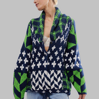 Evangelia | Elegant Cardigan Green