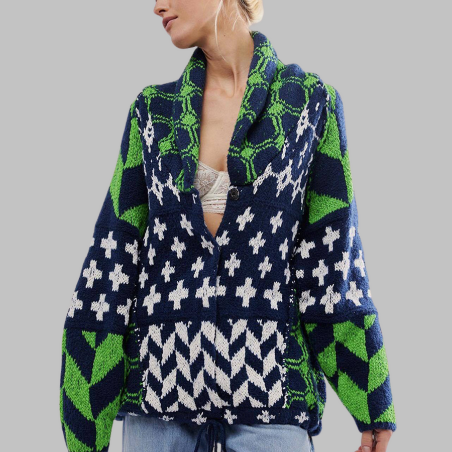 Evangelia | Elegant Cardigan Green