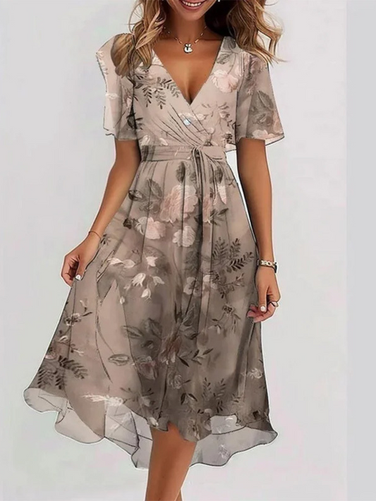 Matilda | Summer Dress With Belly Cover Brown
