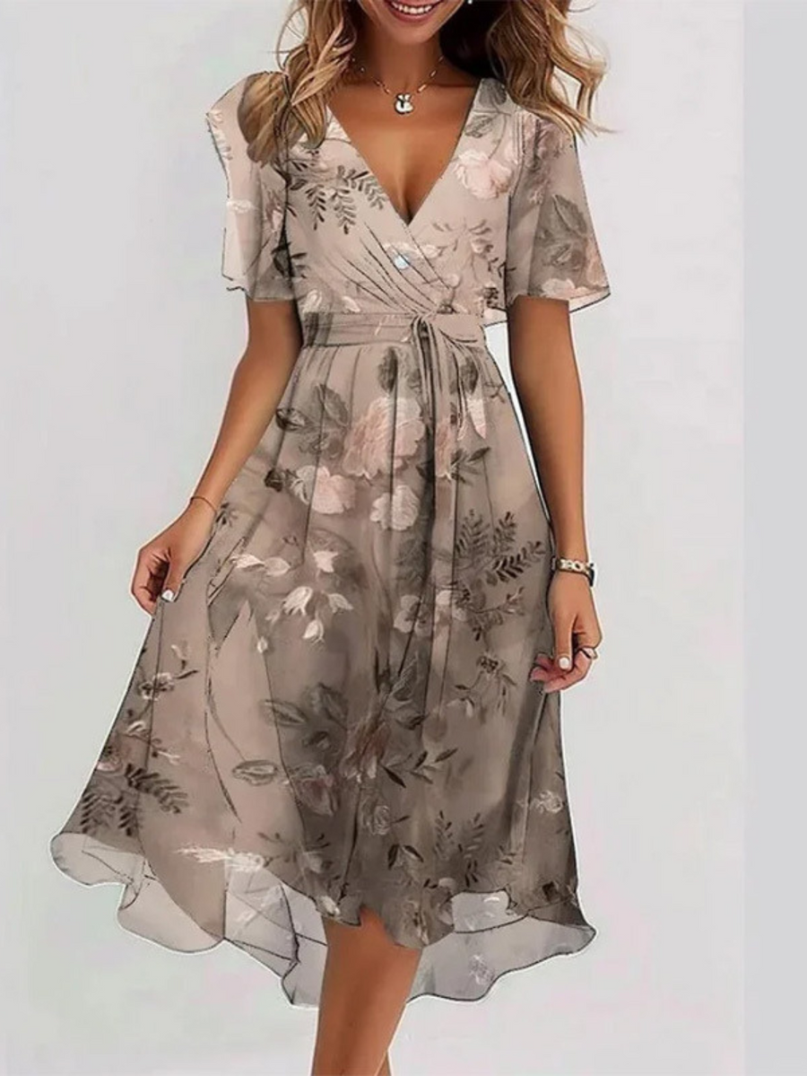 Matilda | Summer Dress With Belly Cover Brown