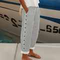 Lettice - Stylish Striped Button Pants