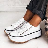 Daisy | Women Casual Lace Up Platform Everyday Sneakers White