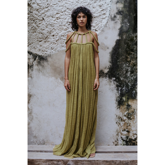 SEVYNA | GOWN MAXI DRESS Matcha Green
