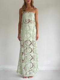 By Nicola Tove Maxi Dress in Mint Lace