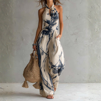 Evelyn - Artistic Print Wide-Leg Jumpsuit
