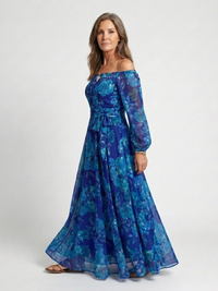 Anya – Off-Shoulder Floral Maxi Dress