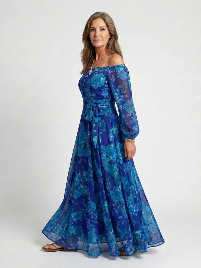 Anya – Off-Shoulder Floral Maxi Dress