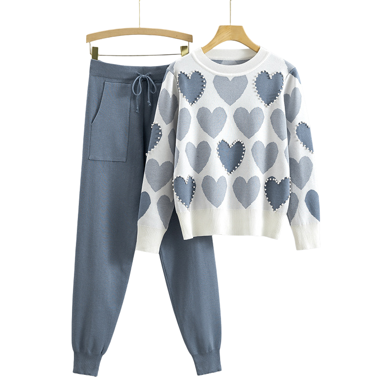 Salome – Chic Heart Pattern Two-Piece Set