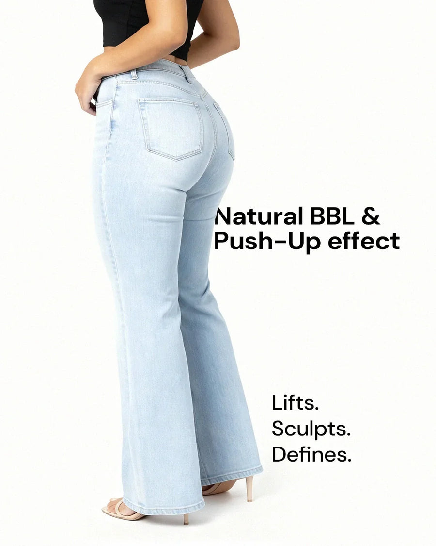 Linnea – Mid Rise BBL Wide Leg Jeans