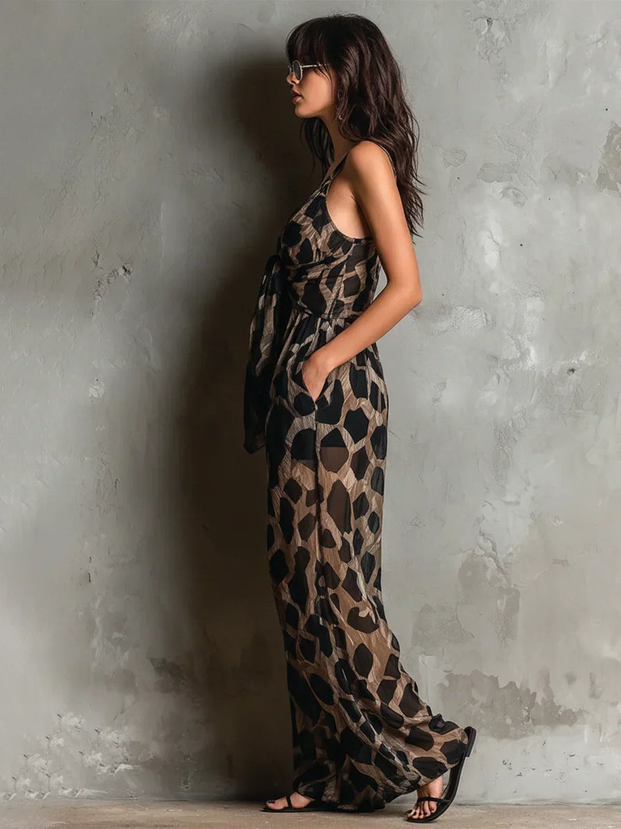 Catriona – Animal Print Wide Leg Jumpsuit