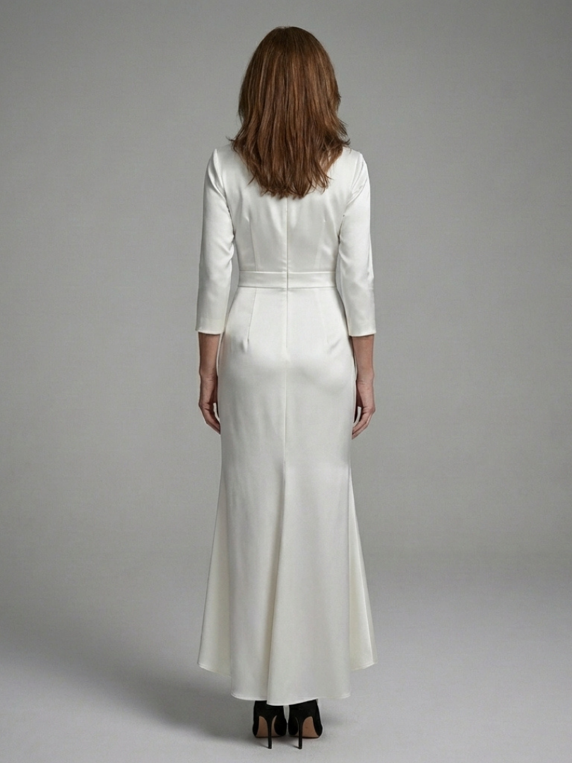Coralie - Long-Sleeve Midi Dress with Front Closure