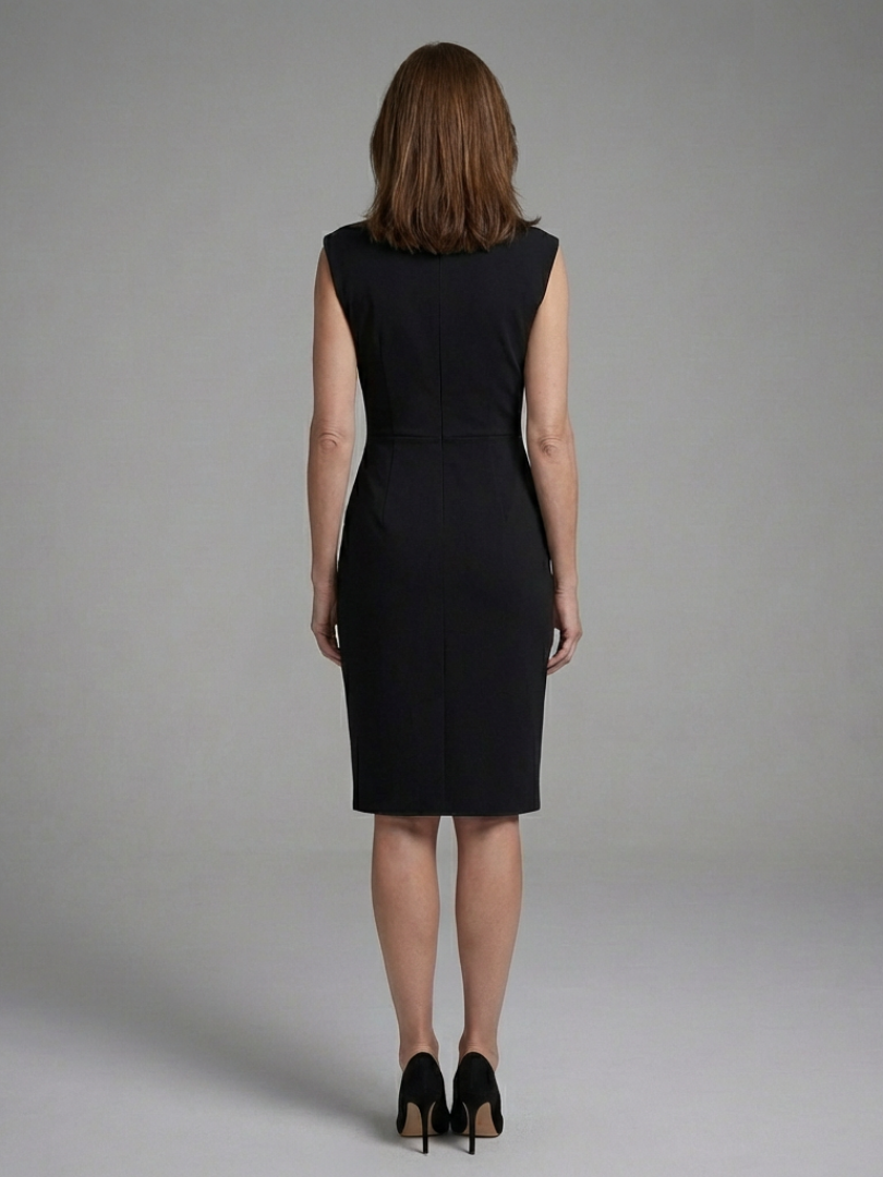 Alina - Sleeveless Midi Dress with Keyhole Detail