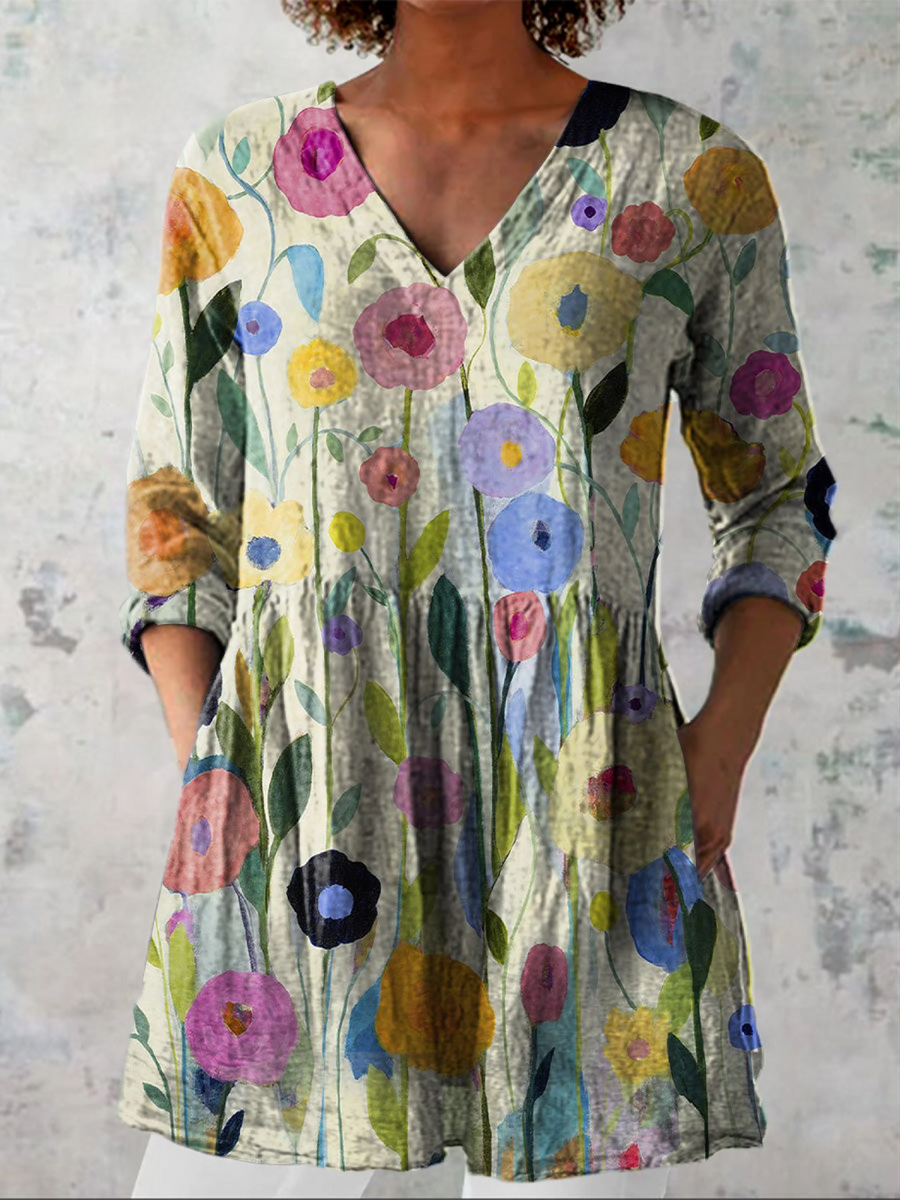 Bianca – Long Blouse with Statement Pattern