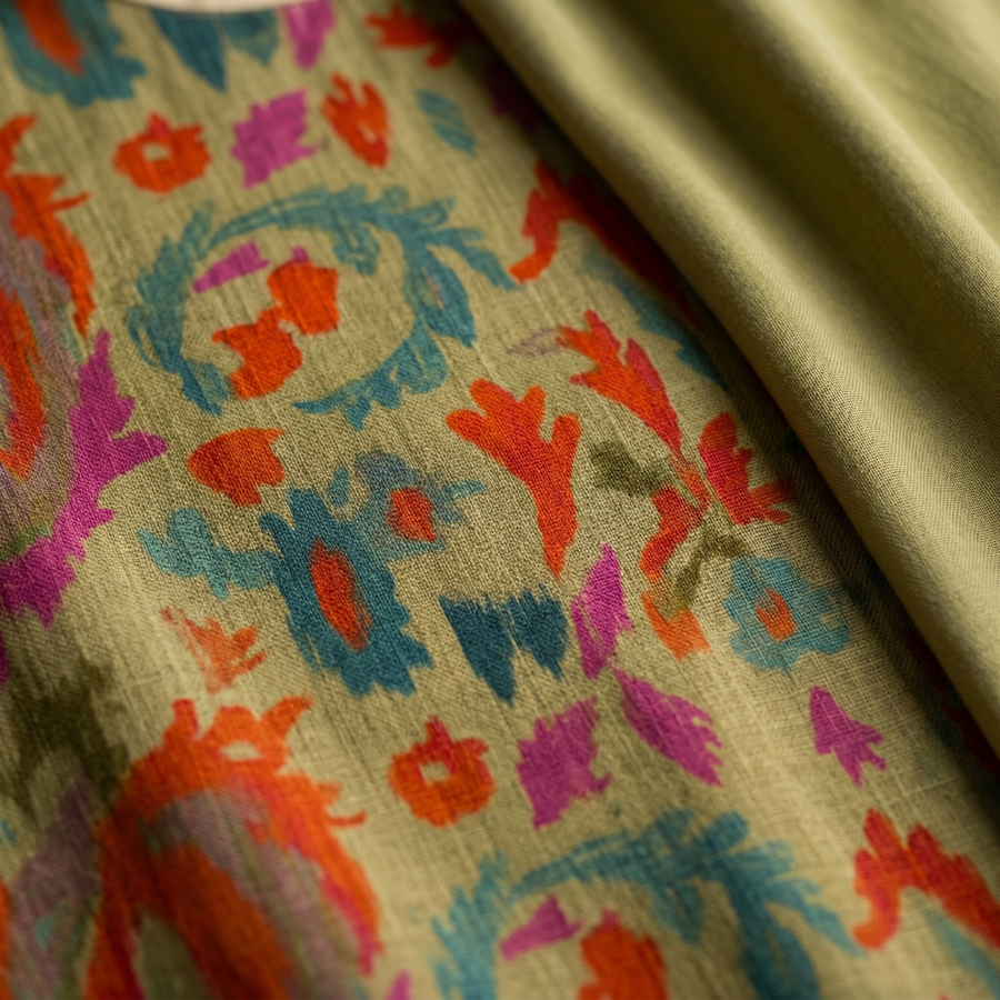Daniella - Long Printed Dress with Coordinated Waistcoat