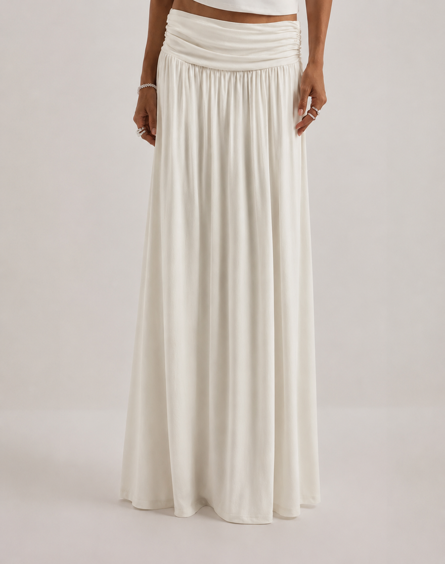 Juliette - Ruched Low-Rise Maxi Skirt