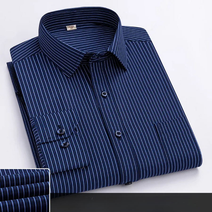 Axel | Elegant Office Shirt Navy Blue