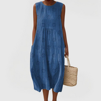 Teresa | Elegant Dress With Pockets Blue