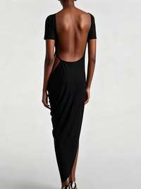 Agnes – Open Back Asymmetrical Midi Dress
